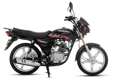 Black Suzuki GD 110S motorcycle, side view