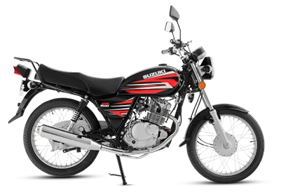 Black Suzuki GS 150 motorcycle, side view