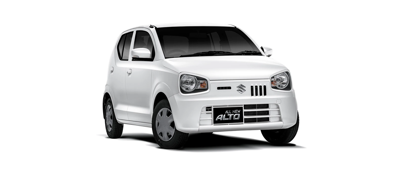 Suzuki Alto in white, front three-quarter view